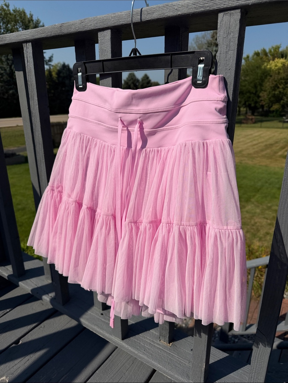 POPFLEX bubblegum pink Tiered Tulle Mini Skirt Sz L